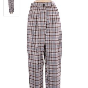gray plaid pants